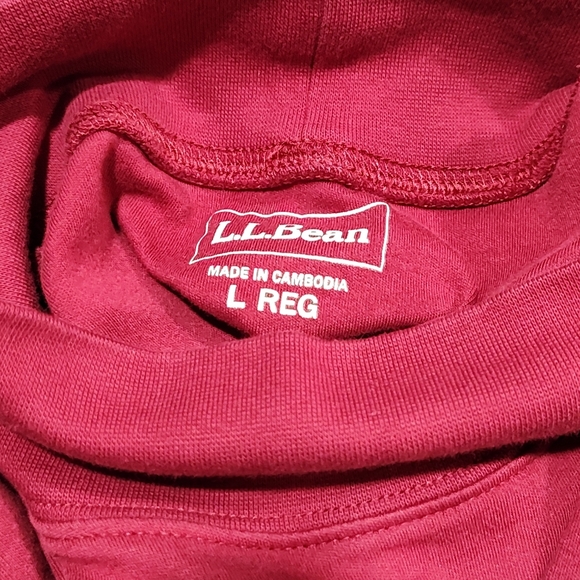 L.L. Bean Women's Red/Burgundy Supima Cotton Mock Neck Long Sleeve Pullover, L - Picture 5 of 7
